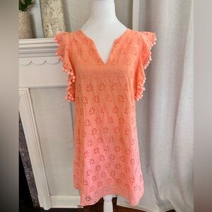 Lilly Pulitzer Astera Eyelet dress woman’s xs in peach